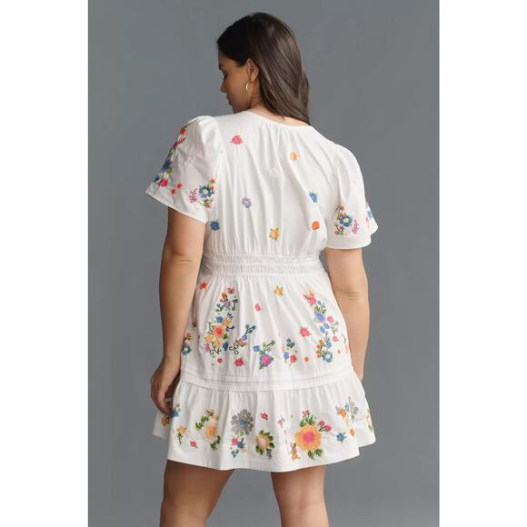 nwt by ANTHROPOLOGIE sz 1X The Somerset Mini dress: Embroidred edition - Picture 4 of 5